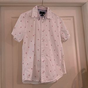 Michael Brandon cotton flamingo print shirt